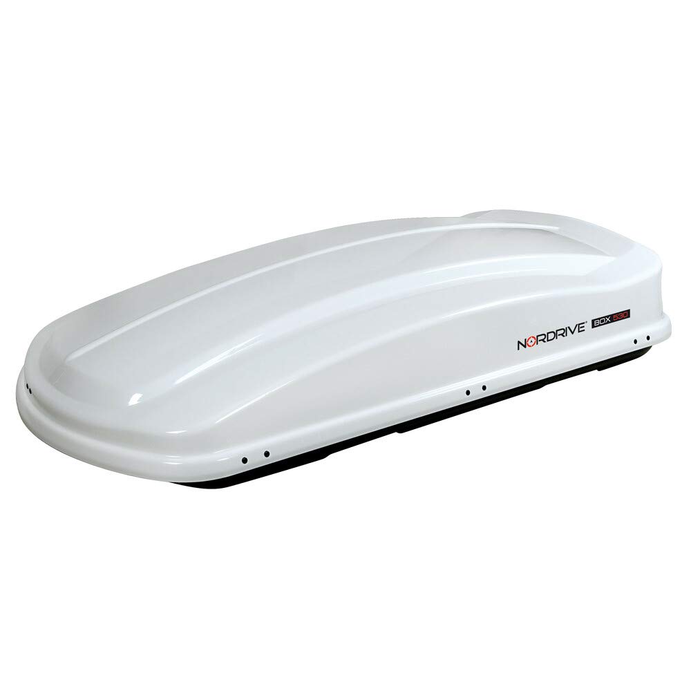 NORDRIVE N60023 Box 530, Box da Tetto per Auto in in ABS, 530 Litri - Bianco Lucido