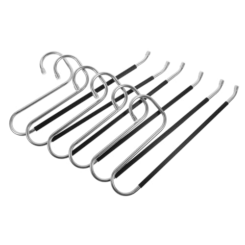ABOOFAN 6Pcs Pants Hangers Non Slip Open Ended Design for Space Saving Wardrobe Organization for Trousers Scarves and Ties Closet Storage