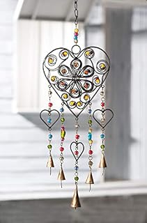 Namaste Heart and Glass Bead Wind Chime - Fair Trade