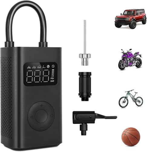 Mi Mijia Portable Electric Air Compressor 2D,Tragbarer Luftkompressor für Auto, Motorrad, Fahrrad mit bis 10,3 Bar, 3–150 PSI, 6 verschiedene Modi mit Auto-Stop,2000mAh großer Akku,USB-C,LED-Anzeige