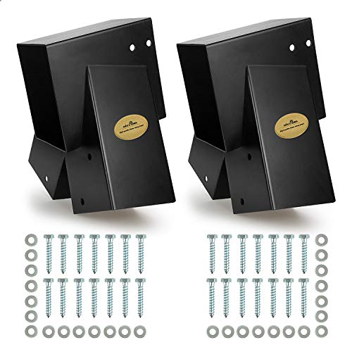 MIXXIDEA 2 Swing Set Brackets for Swing Set A-Frame Heavy Duty with All Mounting Hardware, Black (2 Brackets-Black) - image 1