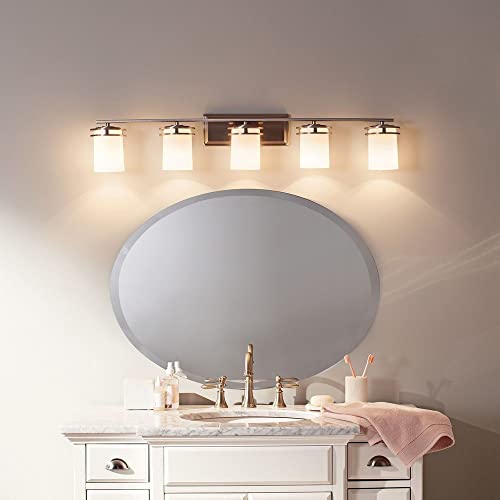 Image of Kichler Hendrik 43 inch 5 Light Vanity Light with Satin Etched Cased Opal Chrome