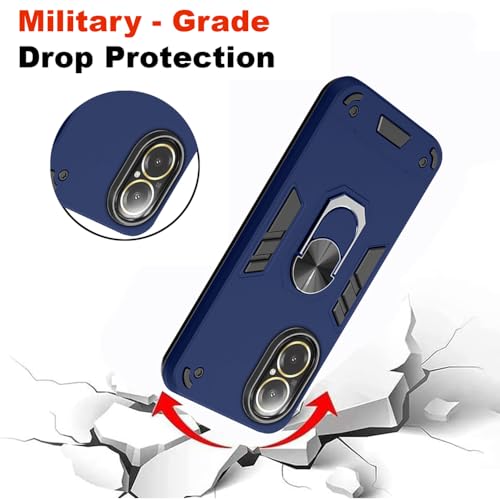 Image of amazon basics Kickstand Mobile Cover (360 Rotating Ring Holder) for Realme C67 4G (Blue)