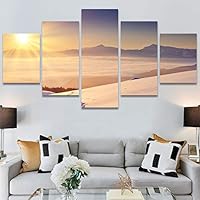 SIGNWIN 5 Panel Canvas Wall Art Modern Art Expressive Farmhouse/Country Landscape Mountain Top Multicolor Photography for Home Decorations Ready to Hang - 60