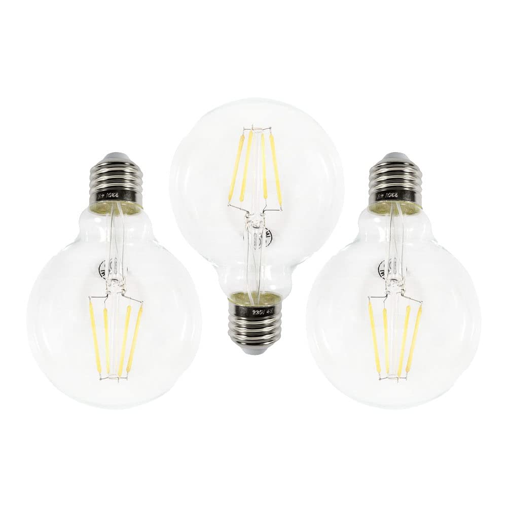 Litecraft Clear Light Bulb E27 Edison Screw 4 Watt Filament Globe Led In - 3 Pack