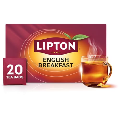 Lipton English Breakfast Black Tea Bags, Caffeinated Classic Tea,...