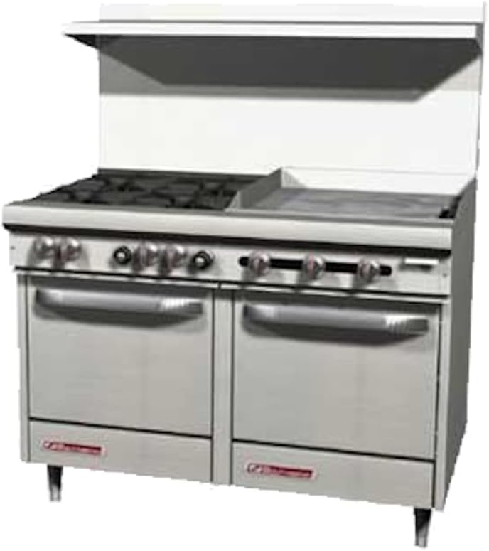 Southbend S48AC-4T S-Series 48" Gas Restaurant Range w/ 48" Thermostatic Griddle, (1) Convection Oven & (1) Cabinet Base