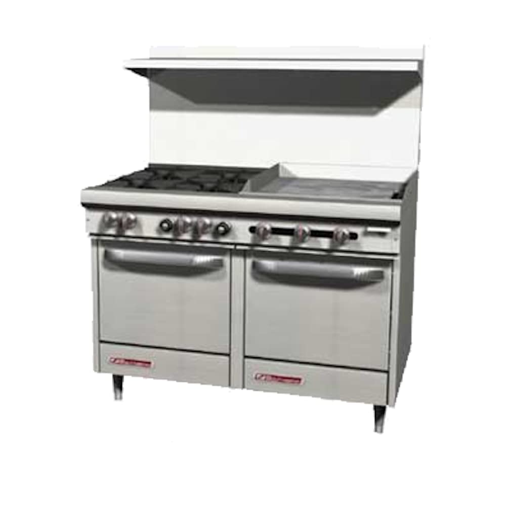 Southbend S48DC-3GR S-Series 48" Gas Restaurant Range w/ (2) Open Burners, 36" Right Griddle, (1) Standard Oven & (1) Cabinet Base