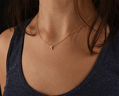 Small Initial Necklace 18K Gold Plated Stainless Steel Tiny Letter Necklace Personalized Monogram Name Necklace for Women2