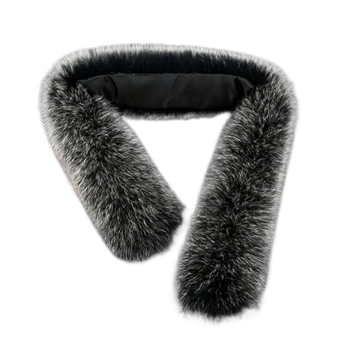 Real Fox Collar Scarf for Women Men Black White Natural Fur Scarves Winter Jacket's Hood Trim Neck Warmer Unisex 70cm
