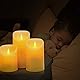 LED Kerzen,Flammenlose Kerzen 4/5/6inch Set aus 3 Echtwachs mit realistischen tanzenden LED Flammen und 10-Tasten Fernbedienung mit 2/4/6/8-Stunden Timer,300+ StundenYIWER (Elfenbein, 3×1)