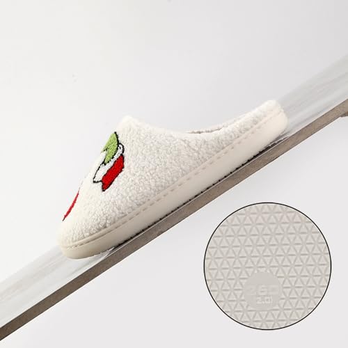 Christmas Santa Reindeer Slippers - Soft Plush Fuzzy Cozy House Slippers for Women Men Indoor Outdoor Shoes4