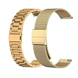 2 cinturini da 22 mm, compatibili con Huawei Watch GT Runner 2, cinturino in tessuto a rete, in acciaio inox, cinturino di ricambio per business, Acciaio inossidabile