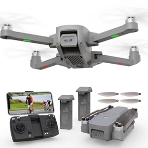 16P Brushless Motor Drone with 1080p Camera for Adults 5G Wifi Adjustable Lens One Touch Takeoff/Landing Altitude Hold Mini Foldable Drone with 2 Batteries RC Quadcopter Toys Gift for