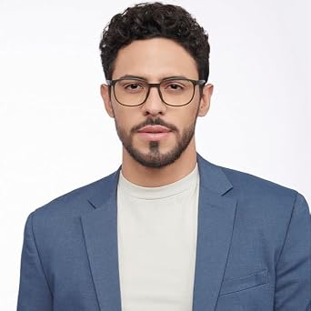 | Zero Power Blue Cut Computer Glasses | Anti Glare, Lightweight & Blocks Harmful Rays | UV Protection Specs | Green | Men & Women | Large | LB E14284