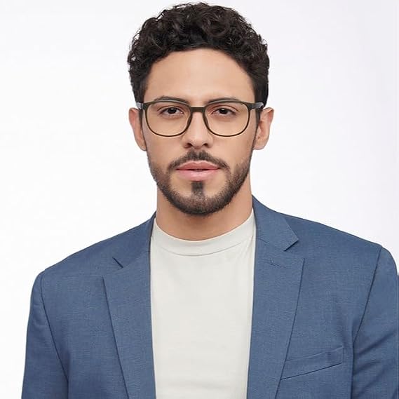 | Zero Power Blue Cut Computer Glasses | Anti Glare, Lightweight & Blocks Harmful Rays | UV Protection Specs | Green | Men & Women | Large | LB E14284