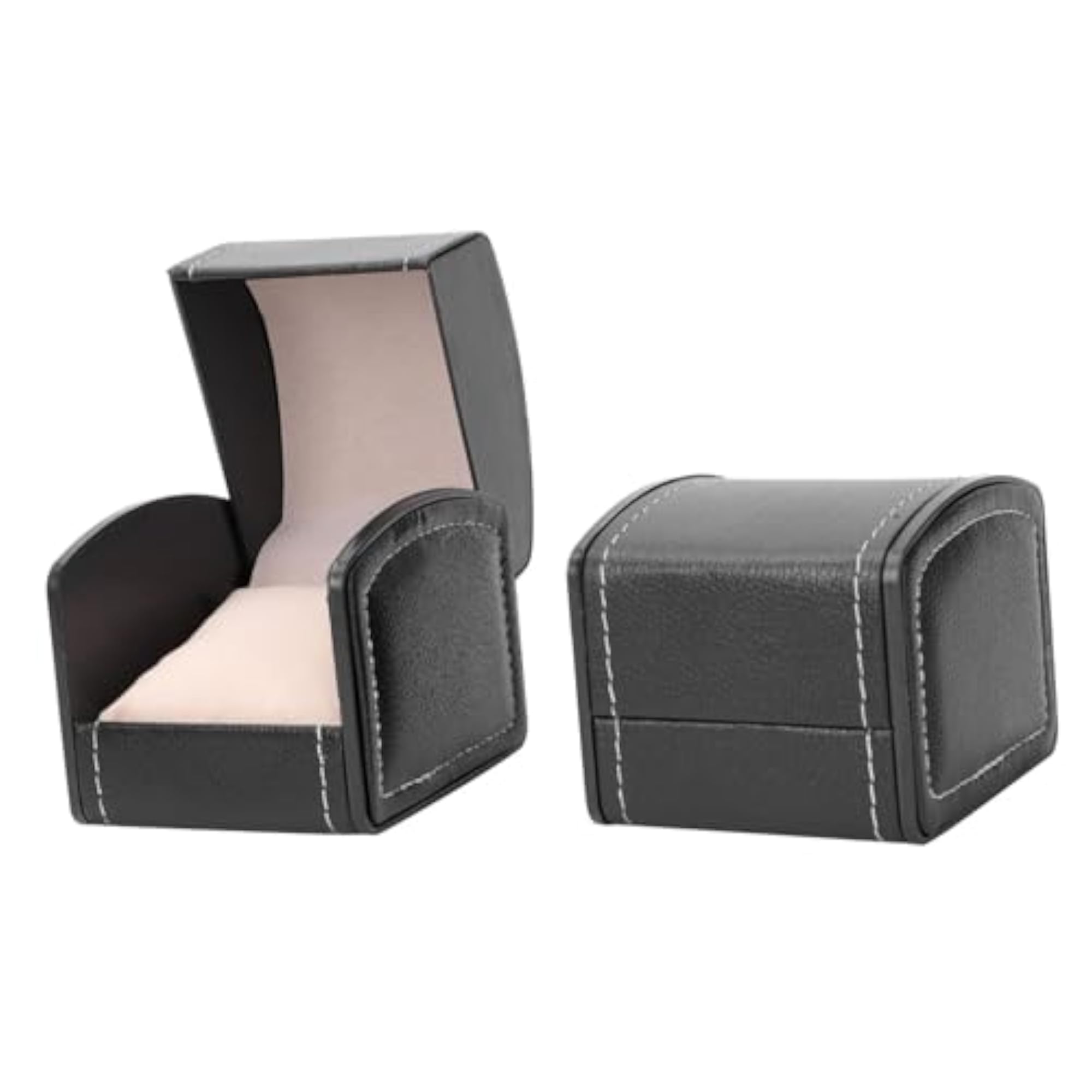 2Pcs PU Watch Organizer Case, Stylish Storage Box