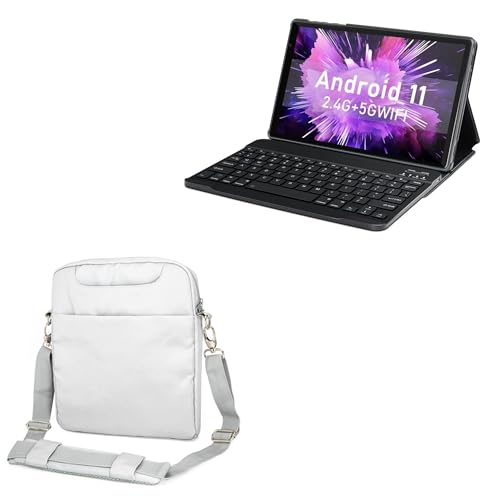 BoxWave Case Compatible with MEBERRY Android 11 Tablet M7 (10.1 in) - Encompass Urban Bag, Over Shoulder Messenger Straps Handle Bag Pockets - Cool Grey