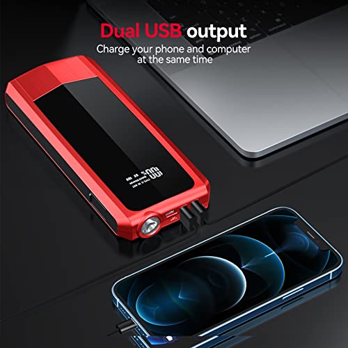 Audewdirect Car Jump Starter 2000A Peak 20000Mah (Start Any Gas Engine Or Up To 8.5L Diesel Engine) Battery Charger Automotive, 12V Car Jumper, Power Bank Power Pack With Quick Charge 3.0 Ports #TOP5