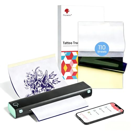 Phomemo M08F A4 Portable Thermal Printer Kit with 110 Sheets A4 Thermal Paper – Wireless Bluetooth Mobile Printer for Travel, Car, Office – Inkless Printing, Compatible with Android/iOS/Lapt