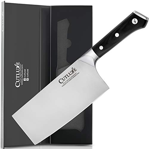 Cutluxe Cleaver Knife - 7 Inch Vegetable and Meat Butcher Knife - High