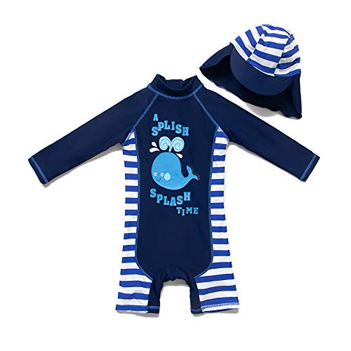Maillot De Bain Une Pièce Bébé Fille Manches Longues – Protection UV 50+ Avec Bonnet, Anti-UV Complet