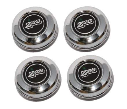 General Motors GM Restoration Set of 4 New 5 Spoke Mag Wheel Chrome Stainless Metal Center Caps Replacement for 1970-1981 Chevrolet Camaro Z28