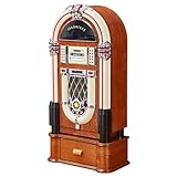 Arkrocket Full Size Jukebox Vinyl Record Player Bluetooth USB SD CD Player Radio Retro Turntable Classic Jukebox (Taurus + Stand - Classic)