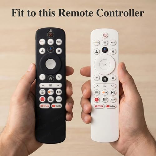 Image of SHOPOFLUX Silicone TV Remote Cover Compatible with Haier Smart TV Protective Case with Lanyard (Black)