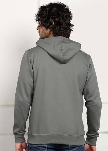 Image of Alan Jones Clothing Men's Solid Zipper Hooded Sweatshirt | Ribbed Hem, Lined Hood, Side Pockets, Durable Zip | Multiple Colors