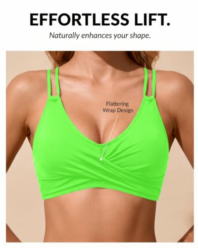 Image of Holipick Twist Front Bikini Tops for Women - Push Up Bathing Suit Top Padded Swimsuit Top
