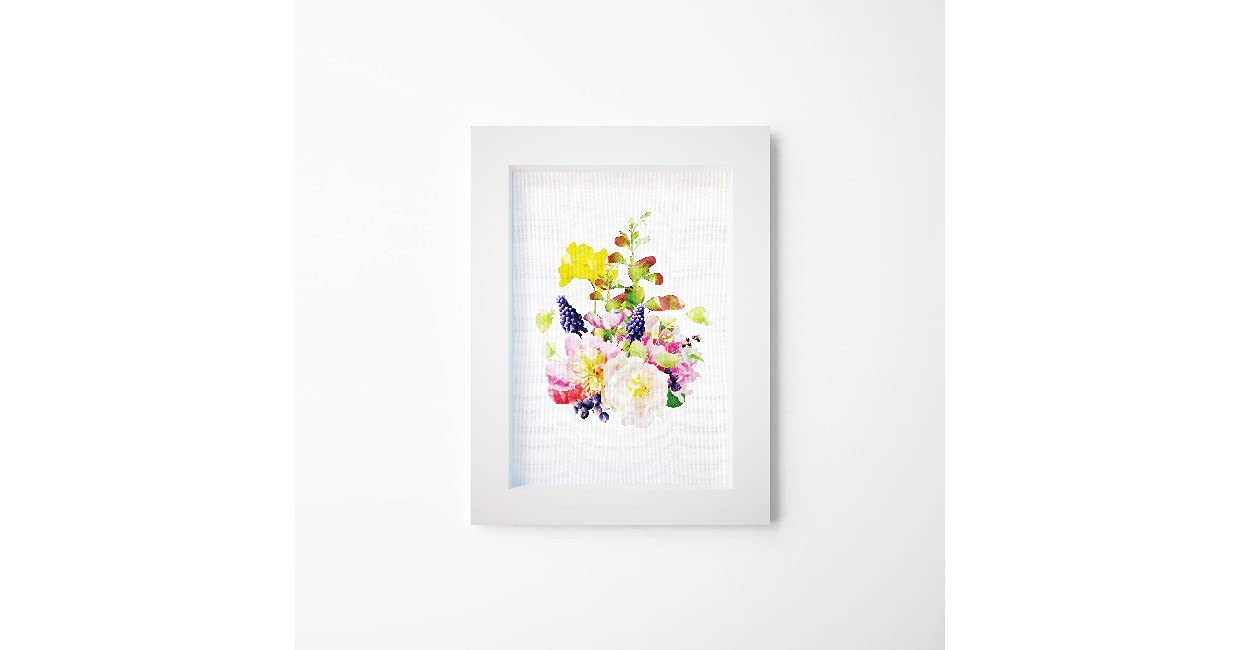 Tableau avec cadre Homemania fleurs multicolores en MDF 30x40cm