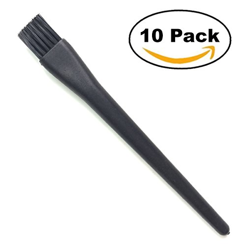Lantee 10 Pcs Black Plastic Round Handle Lab Cleaning Anti Static Esd Brush Set For Mobile Phone Keyboard Tablet Pcb Bga Repair Soldering #TOP7