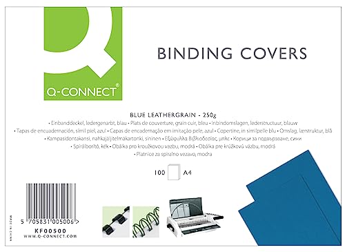 Q-Connect KF00500 Kartondeckel, 250 g/qm, 100 Stück blau