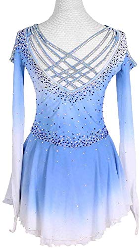 JTKDL Vestito da Pattinaggio Artistico a Maniche
