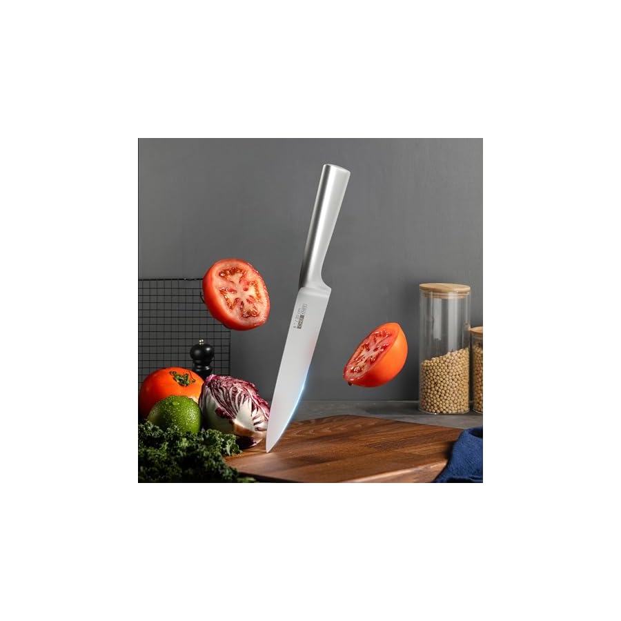 Knife Set, 16 Pieces Kitchen Knife Set with Wood Block, Chef Knife with 6 Pieces Steak Knife, High Carbon Stainless Steel Japanese Knives for Multipurpose Cooking