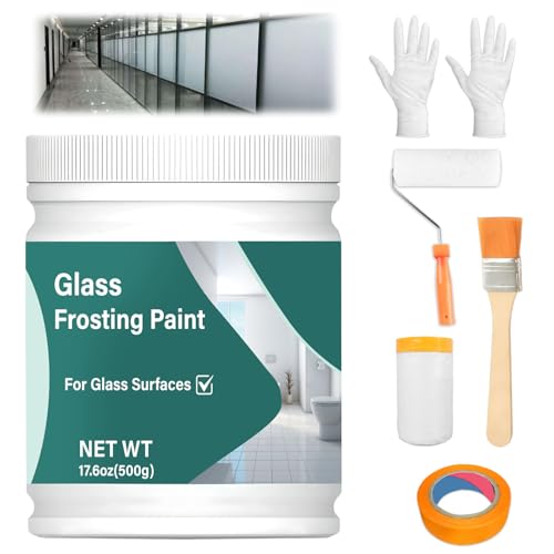LAMXIN Pintura esmerilada para ventana, 473 ml, pintura de privacidad a base de agua para ventanas de vidrio, pintura de película de glaseado de ventanas para oficina, baño, cocina