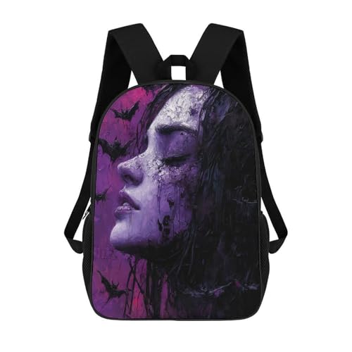 sinyumoney Gothic Bat Woman Mochila Escolar Impresa En 3D Mochila Escolar De Moda Para Niños Mochilas Para Niños Estudiantes De Secundaria 17inch