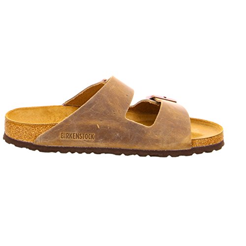Image of Birkenstock Womens Arizona Tabacco Brown Waxy Leather Sandals 39 EU (M6 /L8 US) N 352203