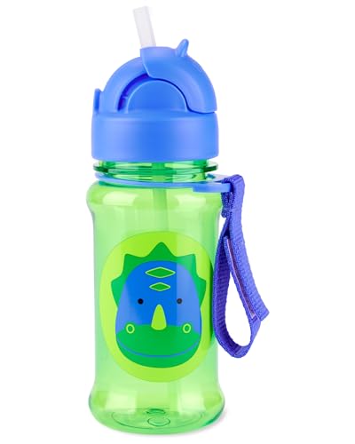 Image of Skip Hop Toddler Sippy Cup with Straw, Zoo Straw Bottle with Tritan Renew, 12 oz. Dino