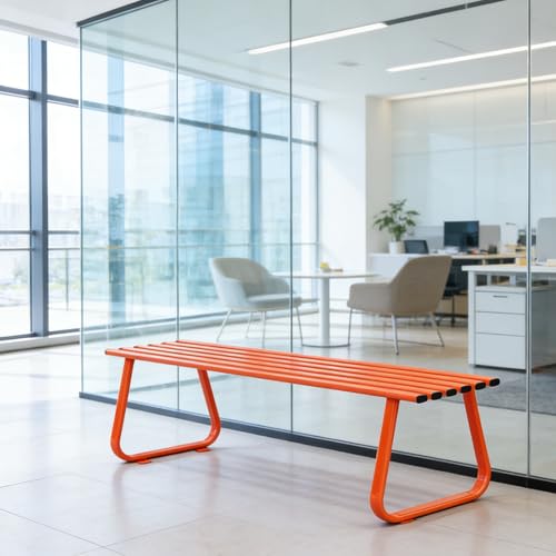 Banc de parc en métal résistant aux intempéries et durable pour terrasse - 4
