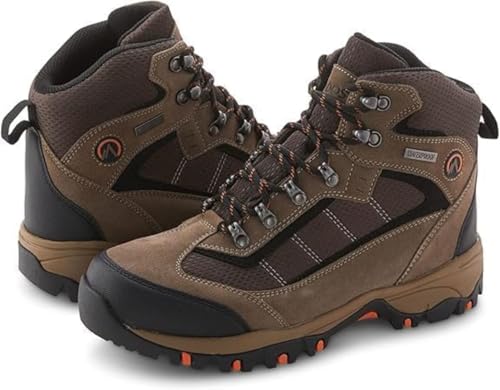 Nevados Trail Mens Waterproof Genuine Leather Lightweight Breathable Lace Up Memory Foam Hiking Outdoor Trekking Ankle Boots (Brown, UK Footwear Size System, Adult, Men, Numeric, Medium, 10)