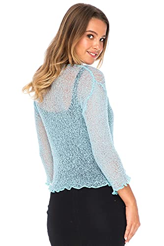 Image of Back From Bali Womens Sheer Shrug Cardigan Lightweight Knit