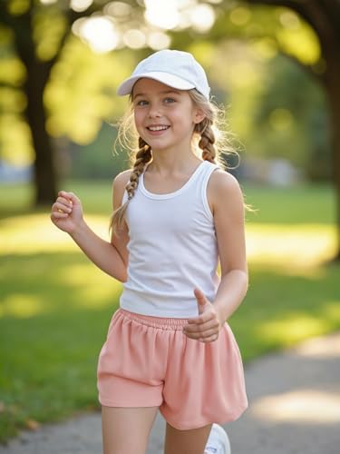 Yesfashion Shorts atléticos para meninas com bolsos cintura alta corrida shorts de futebol esportivo