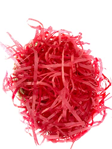 Image of Eco Sarras Thin Shredded Paper Crinkle Paper Grass Strips Gift Tray Decoration, Gift Hamper Decorations, Gift Box Fillers, Wedding Birthday & Valentines Day Gift (100 Grams, Red,Pack of 1)