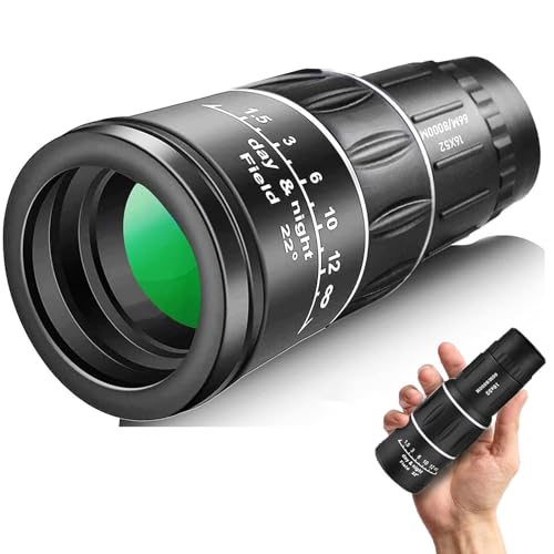 Pocket-sized 16x52 monocular that turns any outdoor adventure into a high-def experience — compact enough to forget it's in your pocket until you need it.