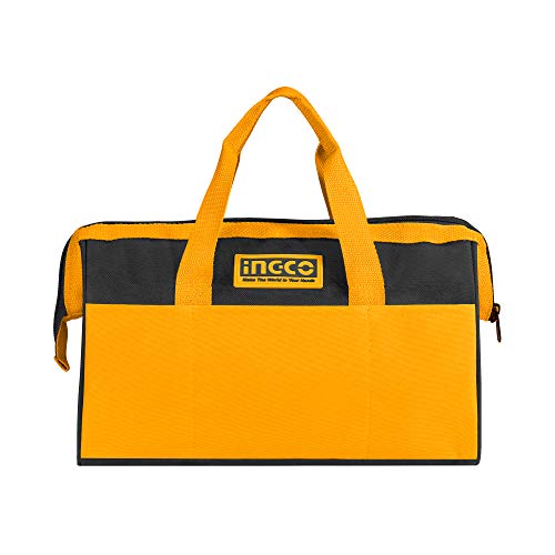INGCO 13 Inch Tool Bag Organizer with Wide Mouth Water-proof Multi-use Tool Tote Bag for Construction Carpentry Gardening Electrician Home DIY HTBG28131