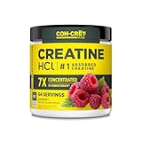 Promera Sports CON-CRET, The Original Patented Pure Creatine HCl for Boosting Performance, Endurance, and Strength, Raspberry, 64 Servings