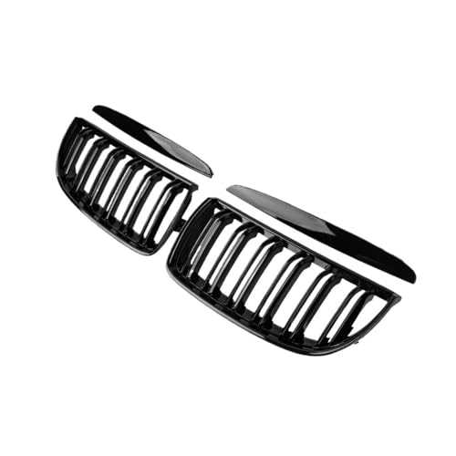 Parrillas de parachoques delantero con listones dobles negros para BMW Serie 3 E90 E91 2005-2008