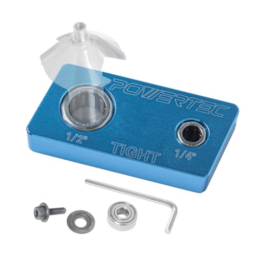POWERTEC Router Bit Vise Magnetic, Router Bit Holder, 1/4" &amp; 1/2" Shank with One-Way Bearing, Router Bit Vice Storage, Multi Functional, Cleaning &amp; Sharpening, Portable Durable Lightweight - 71974